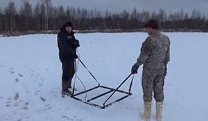 Hunting under ice with a deep seeking detector. Amazing video