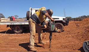 Hunting with tractor and rock drill. Video